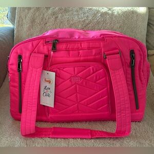 Lug Propeller 2 Overnight Tote Crossbody Bag Magenta NWT